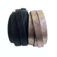 1 метр 10x2 мм PU плоский кожаный шнур 10 мм плоский кожаный шнур для Diy браслета ювелирные изделия из кожи черный/винный красный