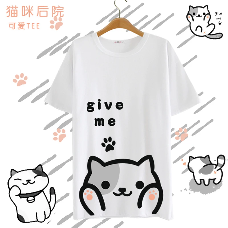 

Education Simulation Kitty Backyard Cosplay T Shirts Anime Funny GIVE ME FIVE COS T-shirt for Men/Women Tops Tees Camiseta