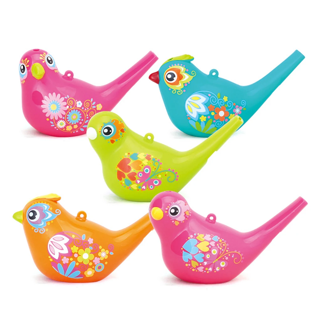 Окрашенные Пластиковые Водные свистки для птиц музыкальные игрушки для детей