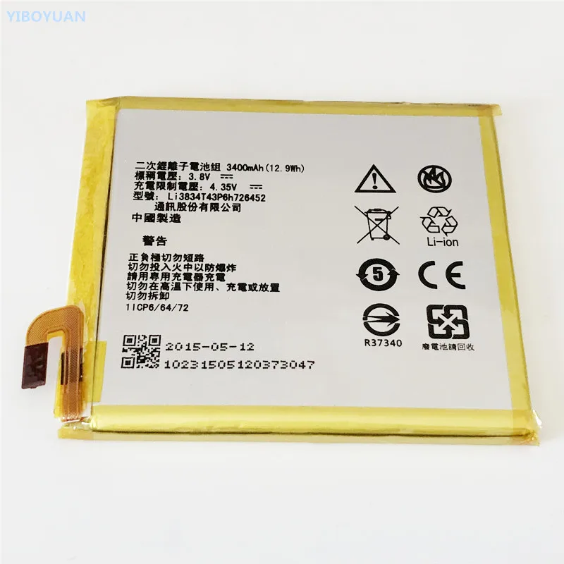 3 8 V 3400mAh Li3834T43P6h726452 для ZTE мтс Smart Run 4G Blade V2 Lite A450 аккумулятор Batterie Bateria батарея|batteries