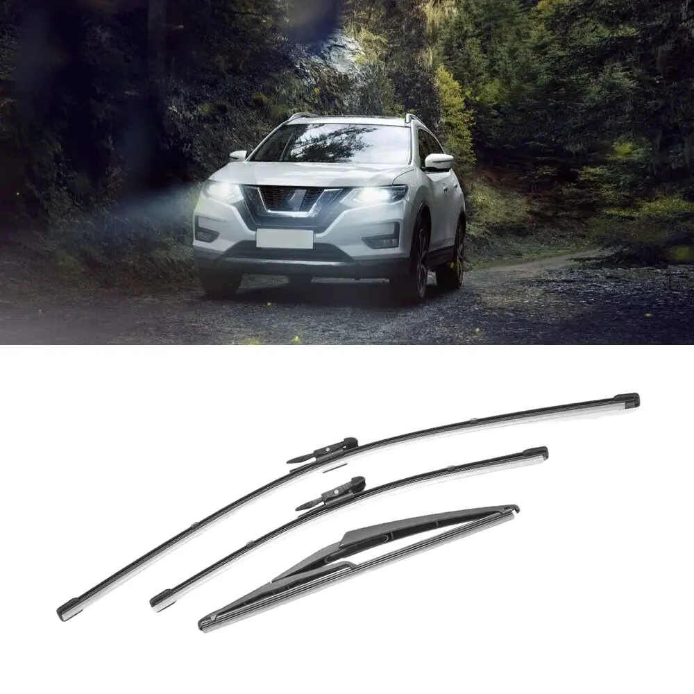 

Car Styling 3pcs Front Rear Windshield Windscreen Wiper Blade Set for Qashqai J10 2007-2013 2012 2011