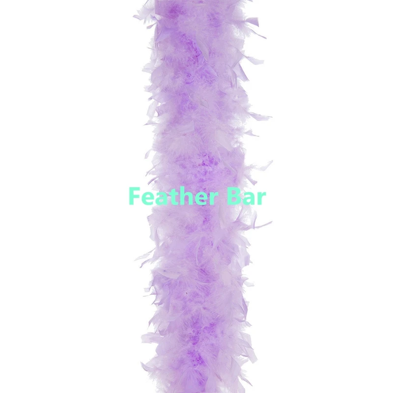 Purple And White Party Mardi Gras 2 ft Thin Chandelle Feather Boa