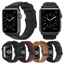 Роскошный браслет из натуральной кожи с масляным воском для Apple Watch Band 42/38/44/40 мм браслеты для часов серии 5 4 3 2