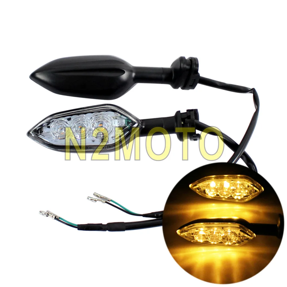 

Black Motorcycle LED Turn Signal Light Flasher Indicator Light Blinker Lamp for Yamaha FZ 6R YZF R1 R6 MT 07 09 25 YBR 125 250