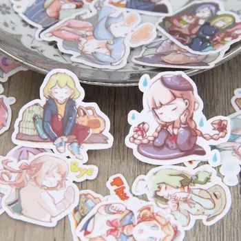 

40pcs Lovely Girl Daily Life Scrapbooking Stickers Cute Cartoon Girls DIY Craft Decorative Stickers