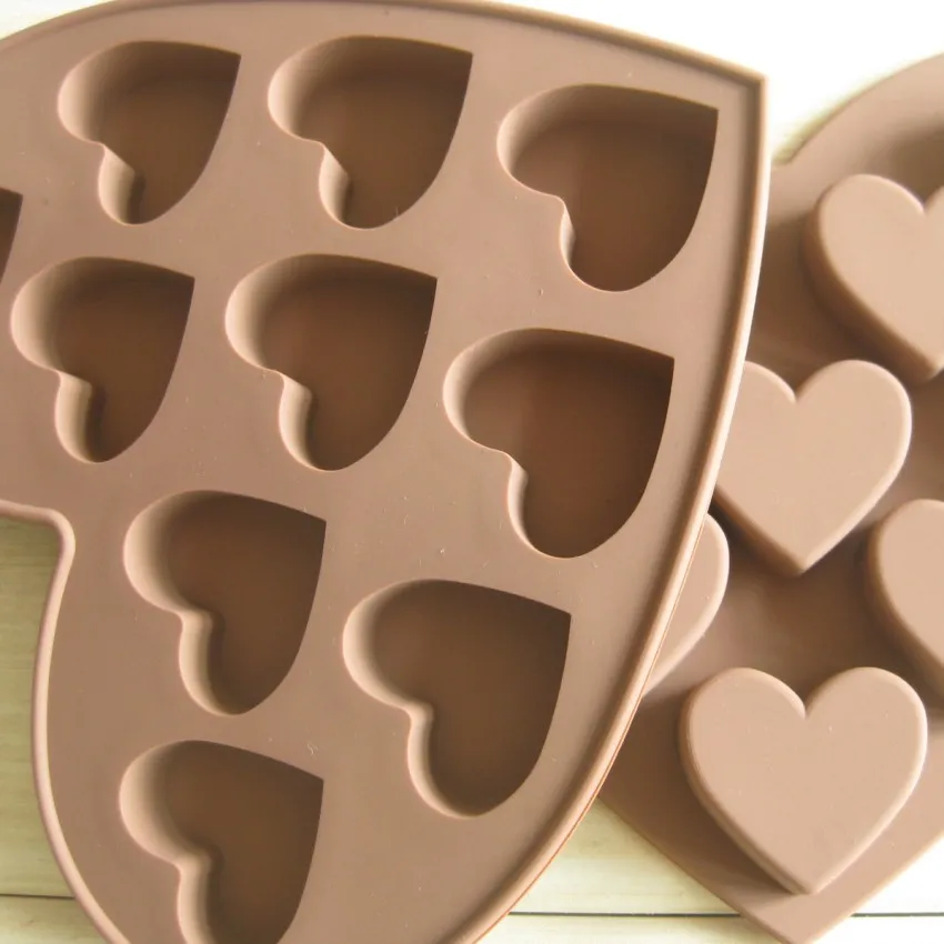 

Mini Heart silicone chocolate ice lattice mold 10 small heart shaped Soap Making Mold