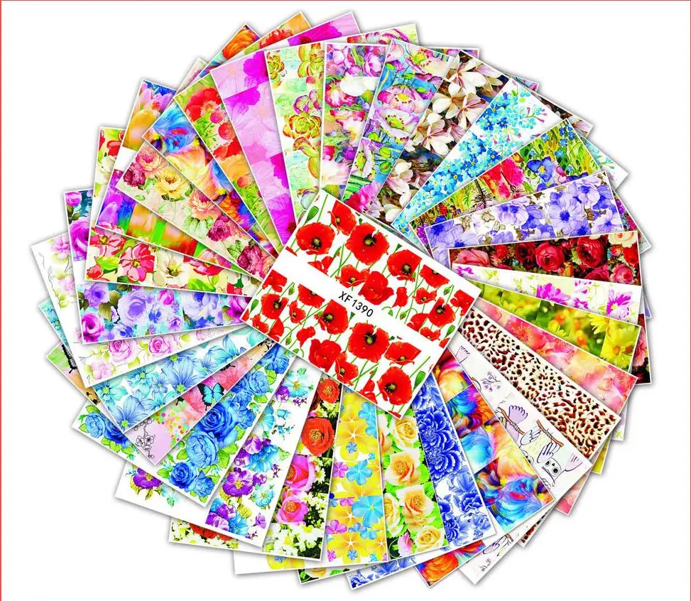 

Florals Designs! Nails Art Manicure Water Decals Decorations Water Transfer Nail Stickers For Nails Tips Beauty
