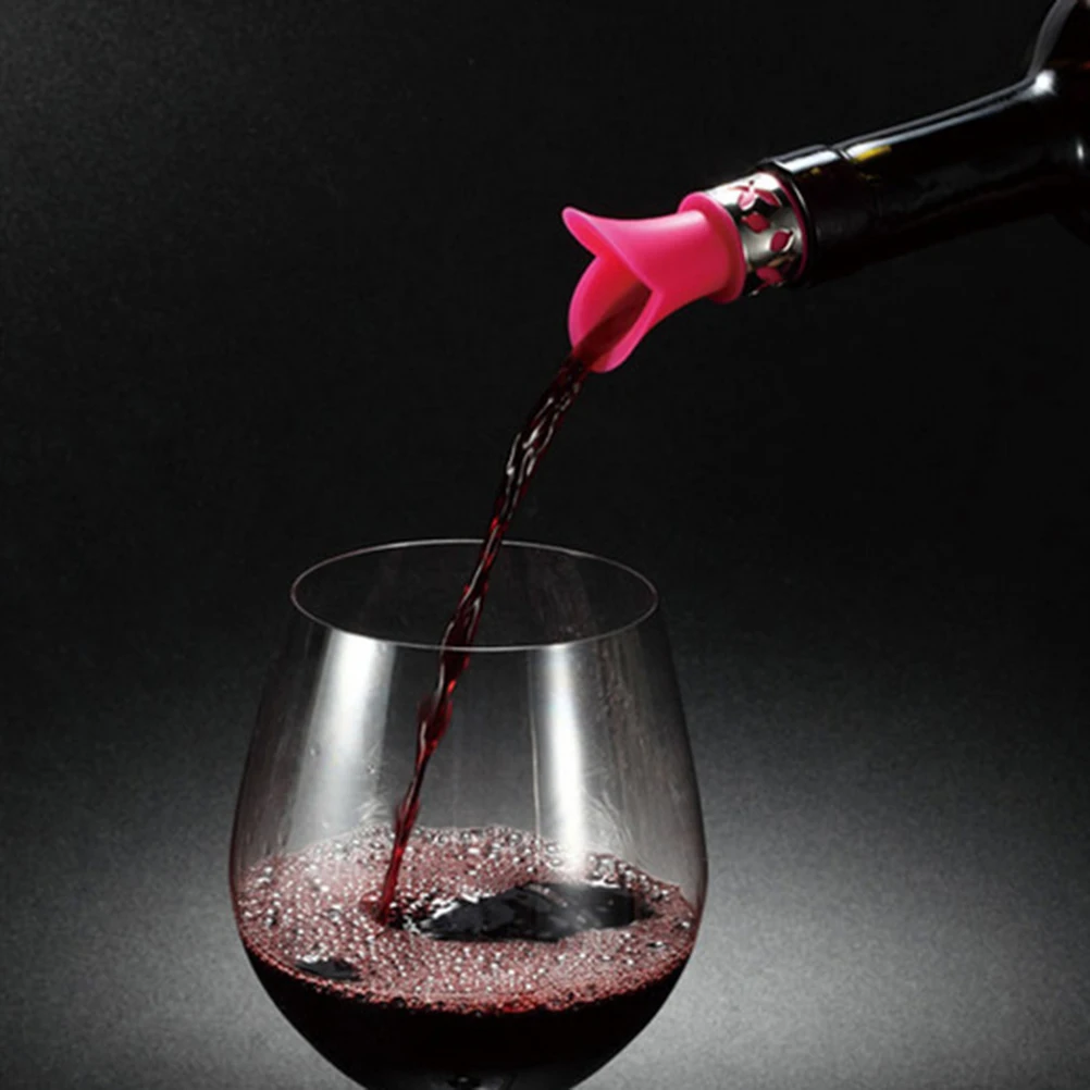 2017 Newest Lily Wine Bottle Stoppers Silicone Approved Food Grade Durable Wine pourer Bar Tools