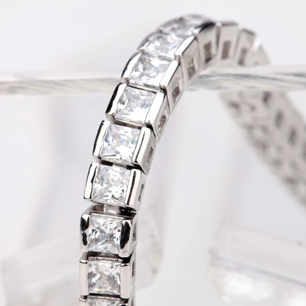 LUOTEEMI Brand Hot Selling Simple Style Full of Square Shape Cubic Zirconia Luxury Women Charm Bracelet Factory Wholesale Gift