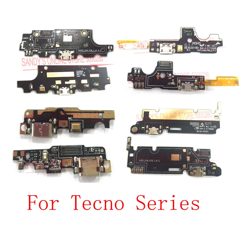 

1 Pcs/Lot USB Charging Port Jack Dock Plug Connector Charge Board Flex Cable For Tecno C8 C9 W5 Phantom 6 Replacement Parts