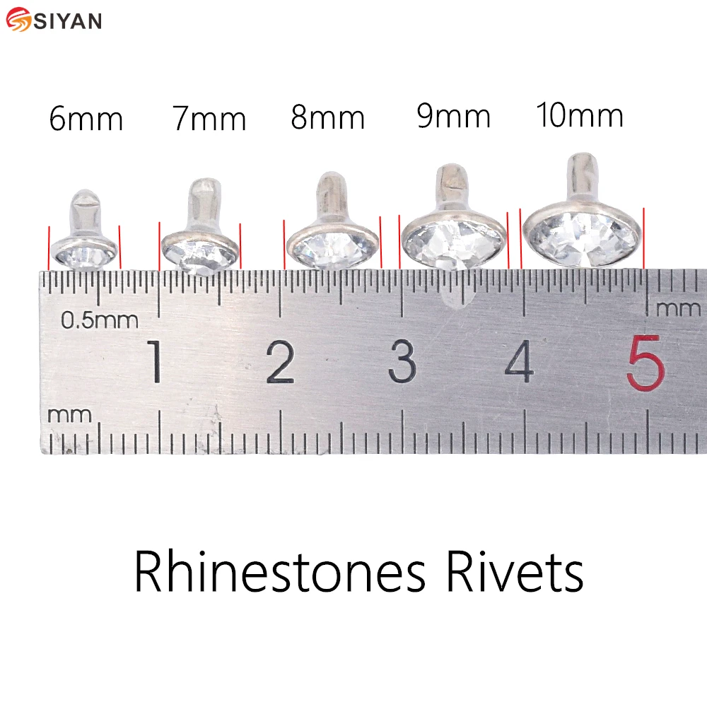 

100pcs Silver Color Metal Iron Spikes Studs Rhinestones Rivet Punk Decorative Rivet For Clothing Shoes Leather 6mm7mm8mm9mm10mm