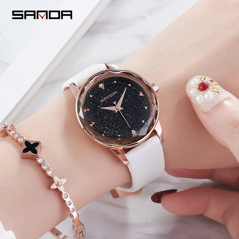 

Leisure Ladies Watch Multi Surface Cut Mirror Starry Sky Female Watch Waterproof Fashion Reloj Mujer Elegant Watches For Women