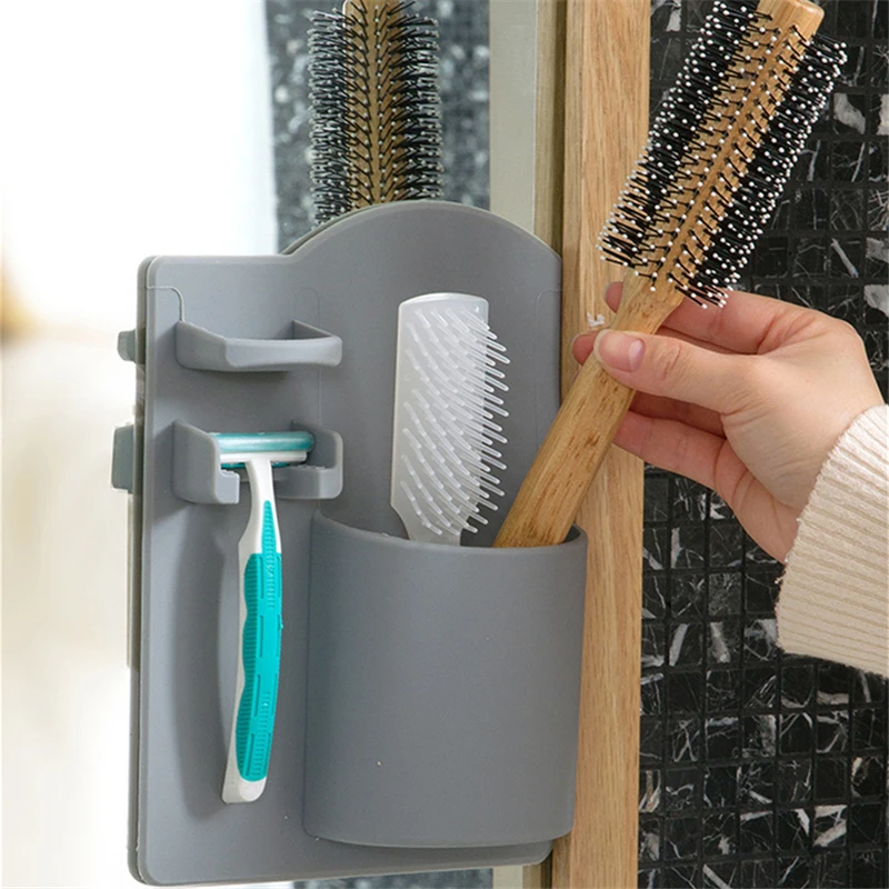 

Bathroom Storage Rack Punch-Free Toothbrush Holder Wall-Mounted Storage Box Washing Tooth Holder Kitchen Bathroom Organizer