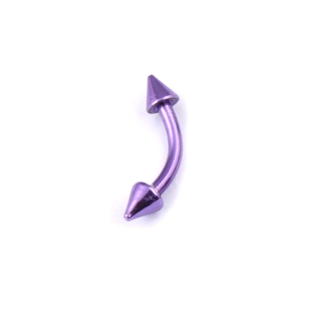 

1Pcs Colorful Anodised Titanium Steel Cone Curve Barbell Nipple Eyebrow Ear Bar Stud Body Piercing 8mm