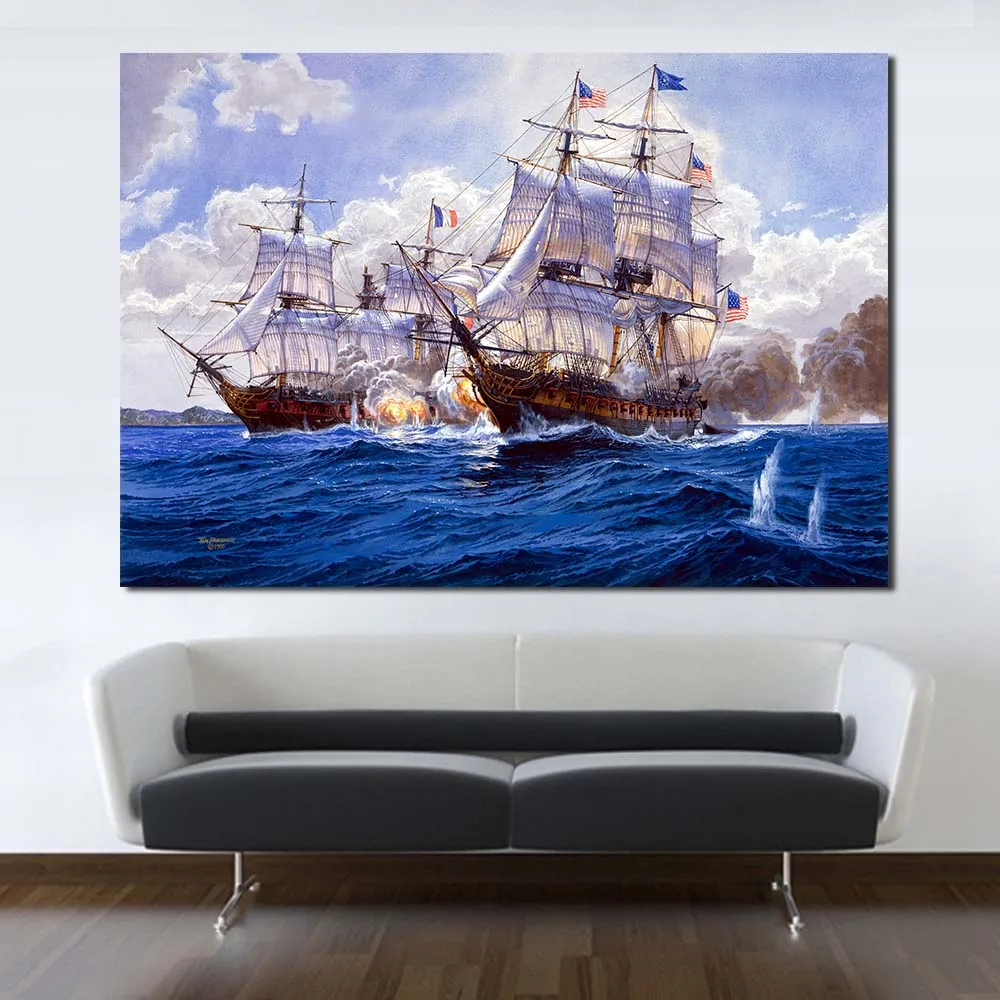QC803-art-battle-sea-painting-ships-navy-guns-military-ship-wallpaper-3-3