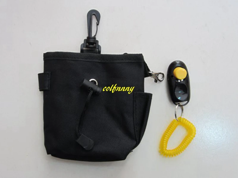 20sets/lot ping Dog Pet Puppy Obedience Agility Bait Training Food Treat Pouch Bag Snack Reward Waist Bag with clicker
