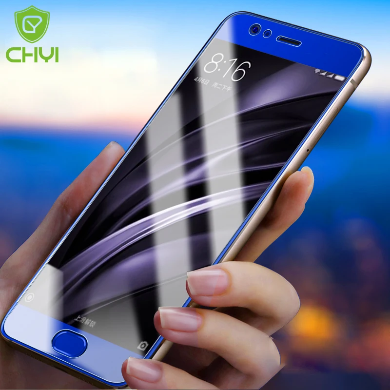 

CHYI Full Screen Protector For Xiaomi Mi6 mi A1 Tempered Glass 9H Toughened Explosion-proof For mi5c mi5s mi 5s plus 2piece Blue