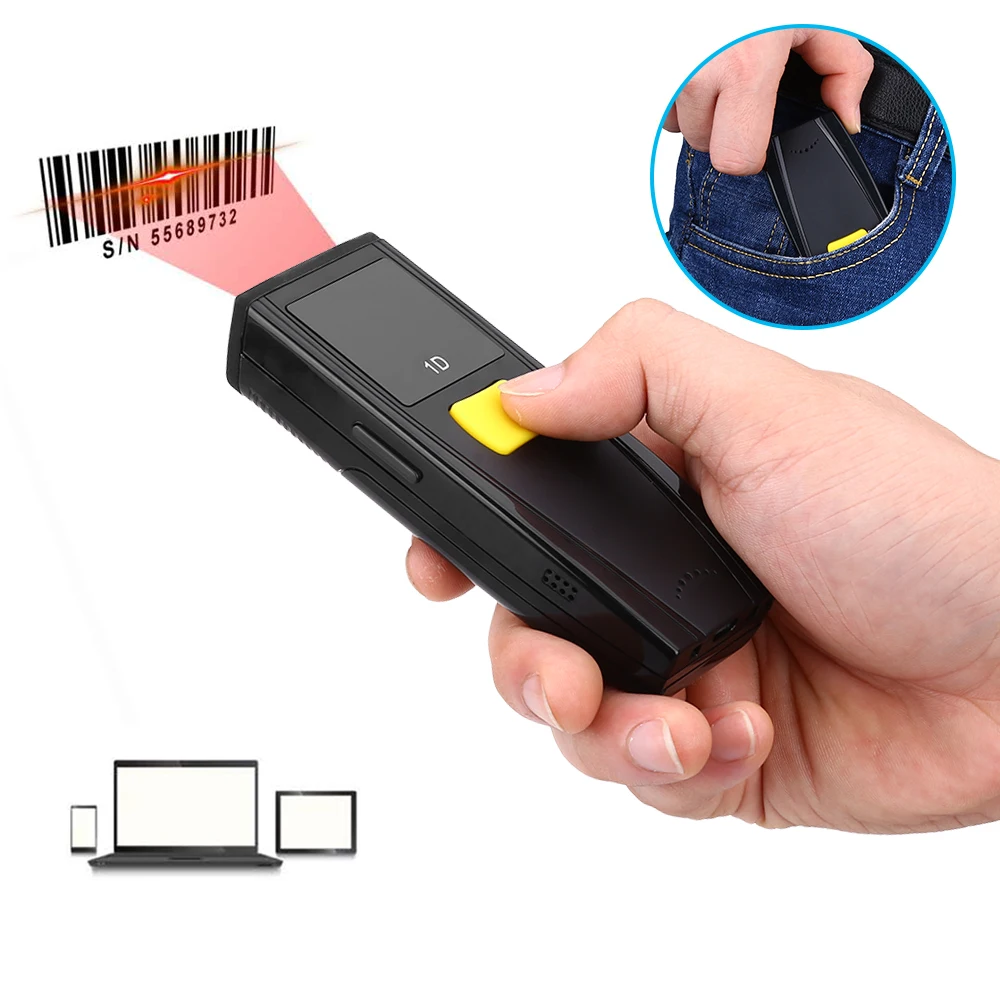 

USB Bluetooth Barcode Scanner Red Light 1D CCD Barcode Reader Bar Code Reader For Supermarket