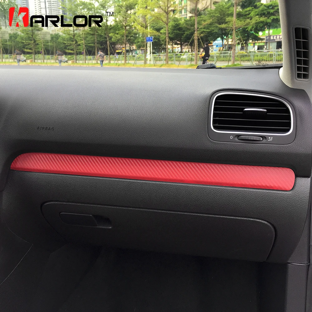 

Glove Box Chrome Trim Colored Carbon Fiber Protection Film Sticker Decal Car Styling For Volkswagen VW Golf 6 MK6 Accessories