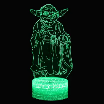 

Star Wars Yoda Master theme 3D Lamp LED night light 7 Color Change Touch Mood Lamp Christmas present Dropshippping