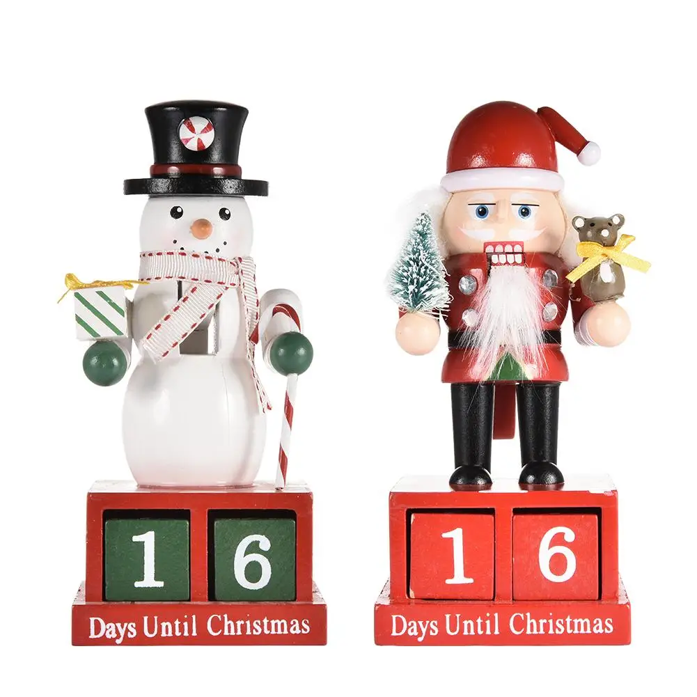 

16cm Christmas Advent Calendar Wooden Nutcracker Decoration Traditional Holiday Decoration Tools