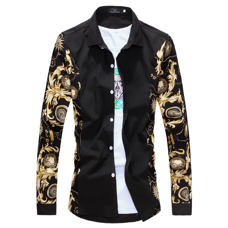 New Men's Long Sleeve Casual Shirt Fashion Rose Flower 3D Printed Floral Shirt Turn-down Collar Slim Fit Shirt For Mens Clothing