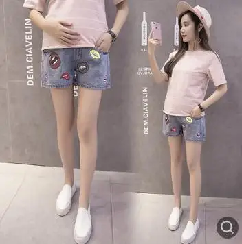 Fashion Lovely Maternity Shorts 2019 Summer Korean High Waist Elastic Belly Pregnancy Jeans Clothes for Pregnant Women QL3107
