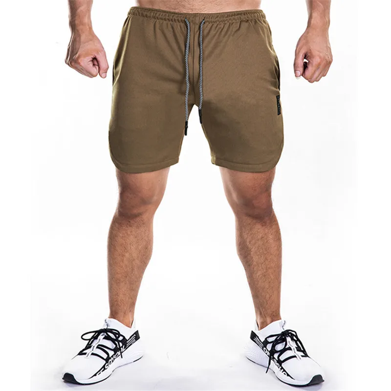 FRMARO Summer new single-layer fitness breathable quick dry short gym men's casual jogging shorts - Цвет: khaki