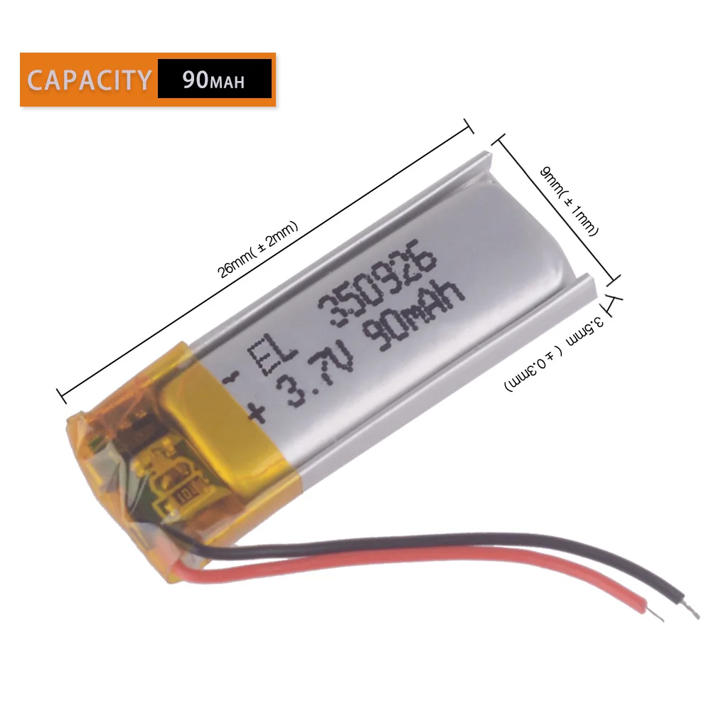 Перезаряжаемая литий ионная батарея 3 7 V 90MAH 350926 полимерные аккумуляторы для MP3 MP4