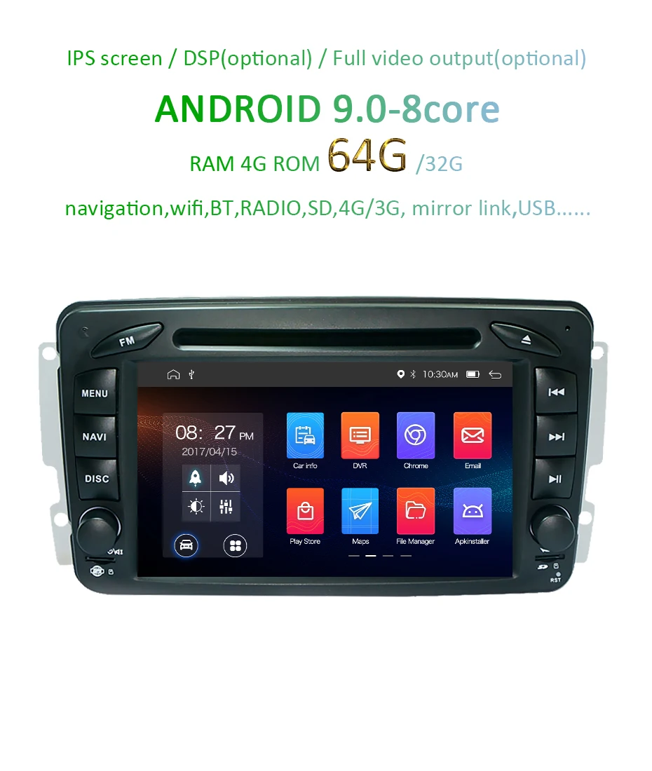 Best DSP IPS 4G 64G Android 9.0 Car DVD PLAYER For Mercedes Benz W209 W203 M ML W163 Viano W639 Vito Vaneo GPS radio stereo PC 2