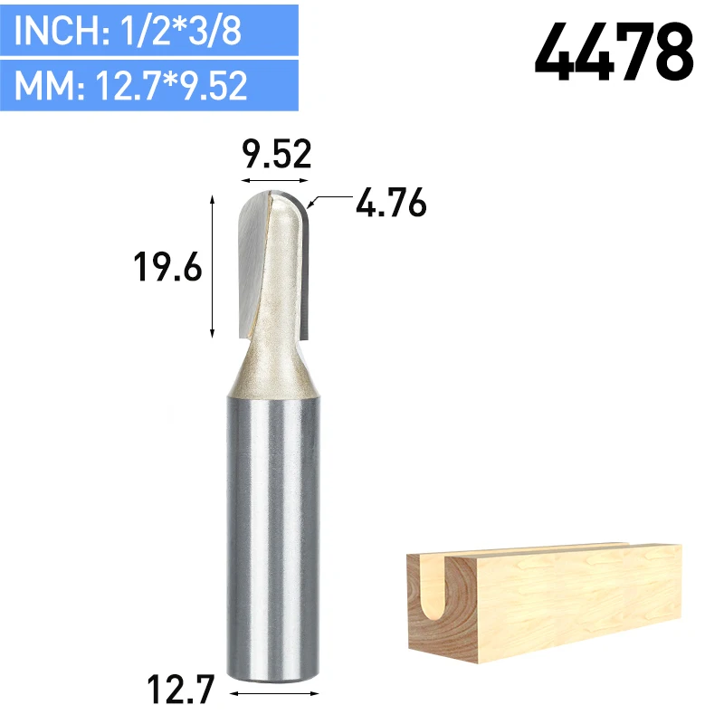 HUHAO 1 шт. 1/" 1/2" хвостовик круглый нос фрезы коробка для деревообработки Резак карбида вольфрама фрезы для дерева Концевая мельница - Длина режущей кромки: 4478