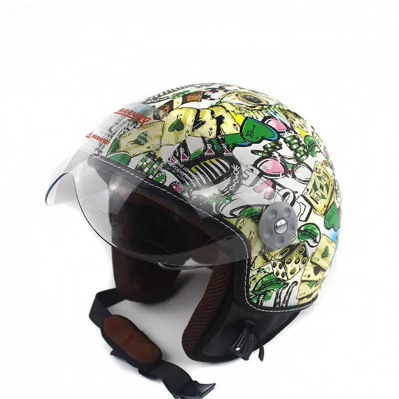 

Free Shipping 2017 NEW Black Adult Vintage Motorcycle Leather Harley Helmets 3/4 High Quality Motorcycle Motocross Vespa WHBL52