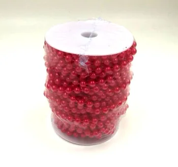 

Red Color 20Meters/Roll Beads DIA 8MM Artificial Pearls Chain Bead Plastic Wedding Party Christmas Home Hanging Decoration
