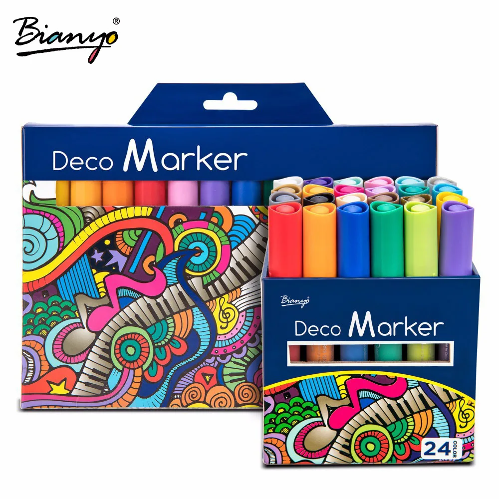 

Bianyo 12 24 Colors Propylene Sketch Art Marker Pen Set 2mm Watercolor Paint Pen For Photo Album Graffiti Drawing Manga Artist