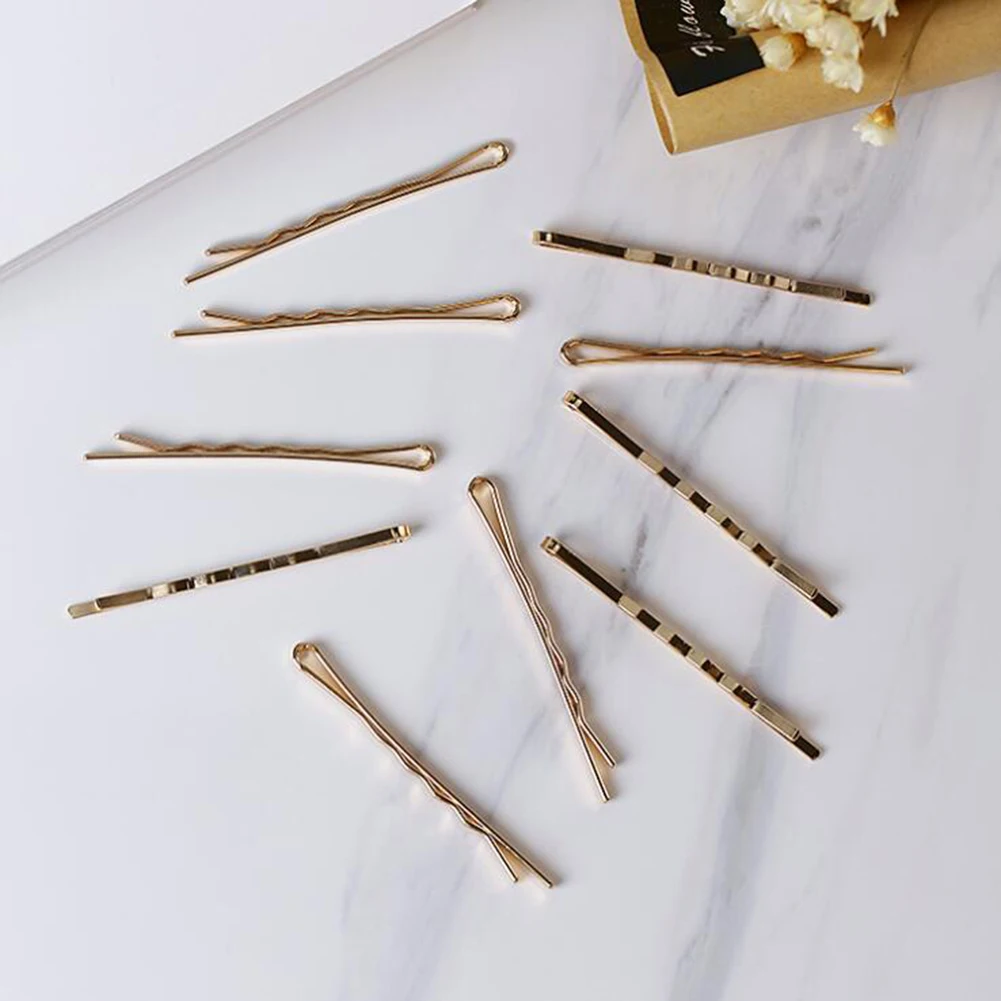 

10Pcs/Set Gold Metal Waved Curly Hair Clips Hairpins Women Girls U Shaped Bobby Pin Barrettes Hairstyling Hair Accessories Grips