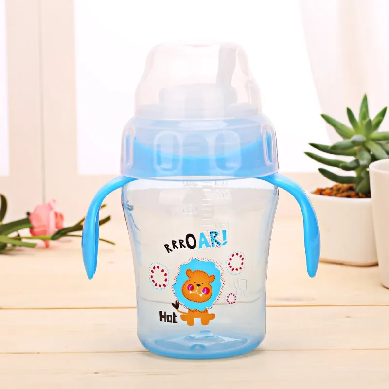 240 мл детская соломенная бутылка с ручкой с рисунком животных, детский чайник для воды, мягкая клюв утки, чашка для воды