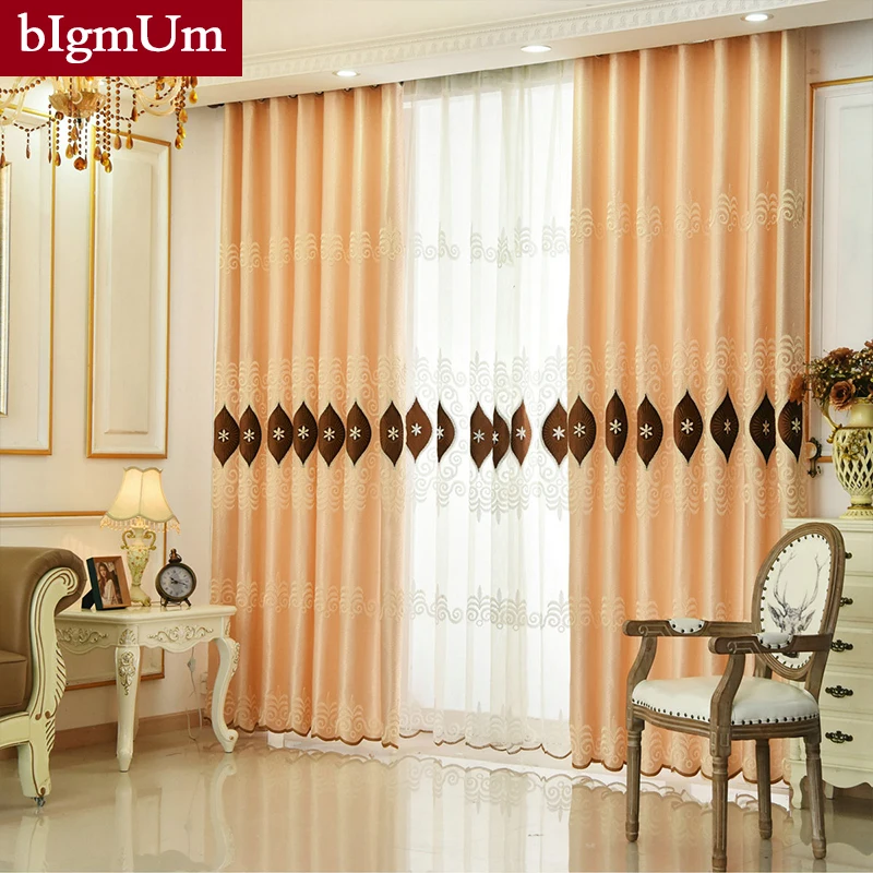 Роскошные современные затемняющие шторы bIgmUm Embroid для гостиной дизайнерские