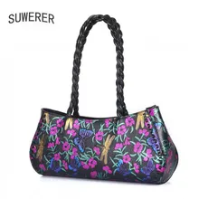 SUWERER новые сумки из натуральной кожи женские сумки из воловьей кожи с тиснением ручной работы роскошные женские сумки дизайнерские женские кожаные сумки