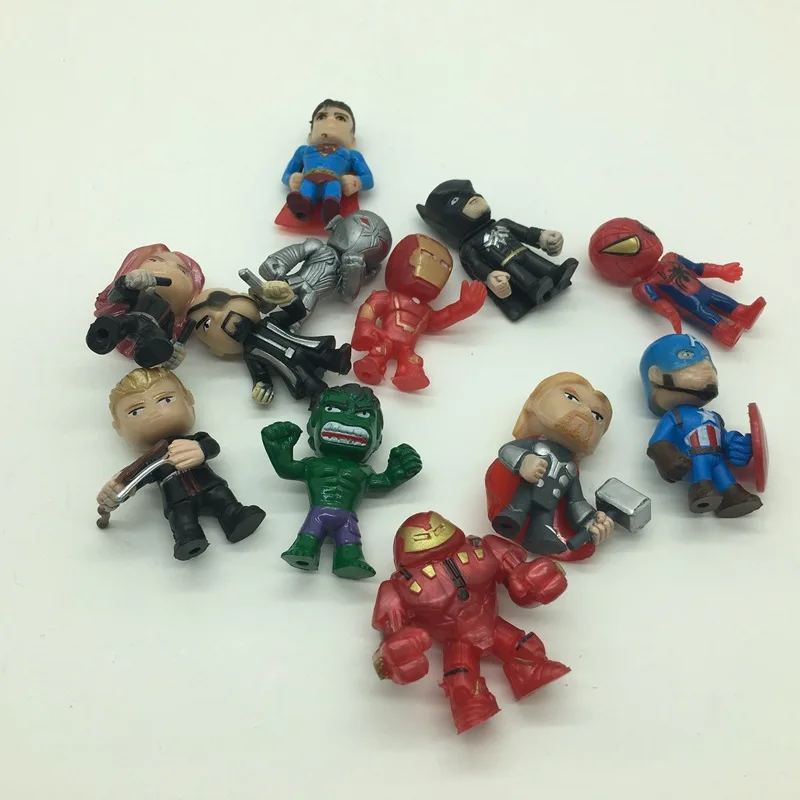 12-Piece Set Marvel Avengers Mini Figures - Batman, Hulk, Thor, Spider-Man - Action Figure Superhero Models, Toys for Children's Gifts image 4