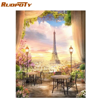 

RUOPOTY frame landscape DIY painting by numbers modern home wall art picture acrylic paint by numbers for unique gift artwork