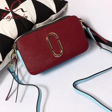 Fashion new design leather color stitching star canvas strap mini purse ladies handbag shoulder bag across body messenger bag