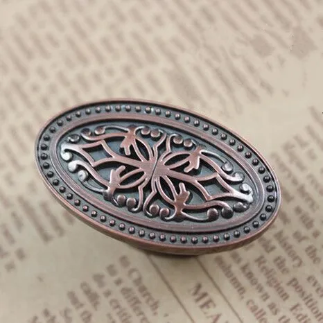 

Drawer knob pull handle vintage kitchen cabinet pull red bronze dresser cupboard furniture decoration hardware handle knob pull