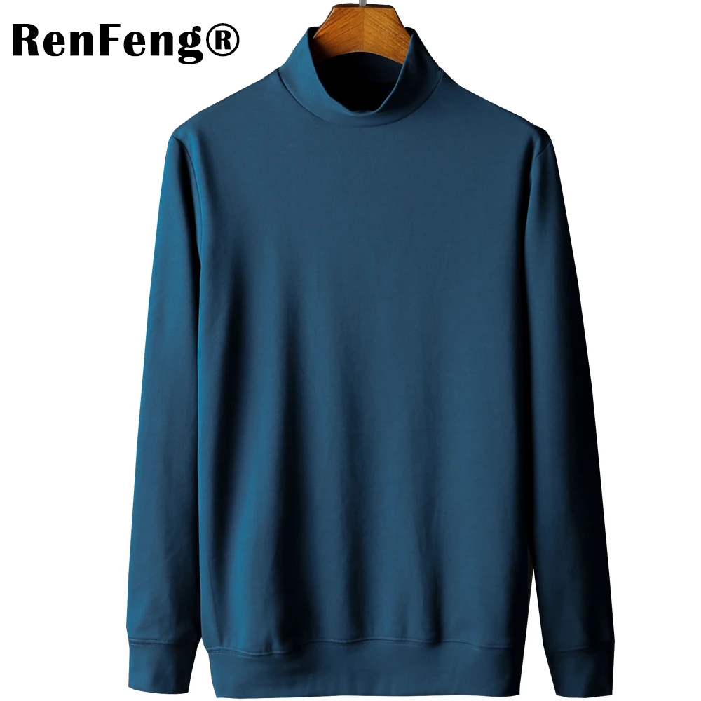 2018 Fashion Trend Autumn T Shirt Men Turtle Collar Long Sleeve T-Shirt Large Size Slim Fit Cotton Tops Tees Camisetas Male 3XL (7)