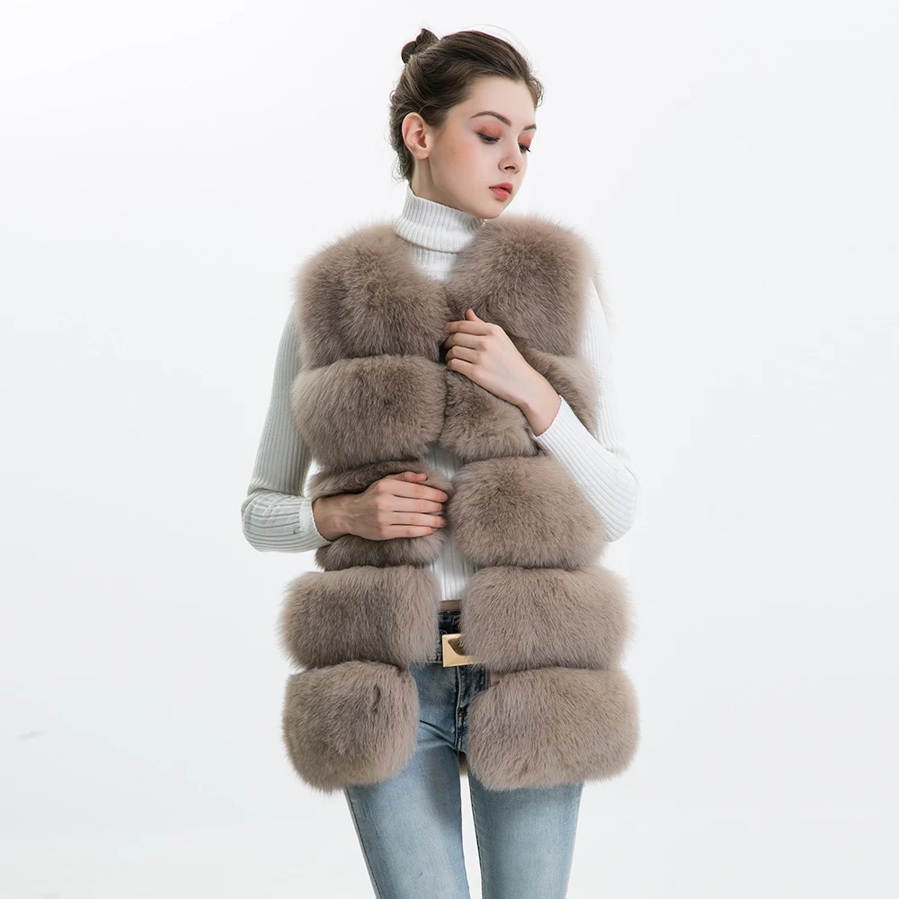Natural Real Fur Vest Women Genuine Fox Fur Gilet-in Real Fur from ...