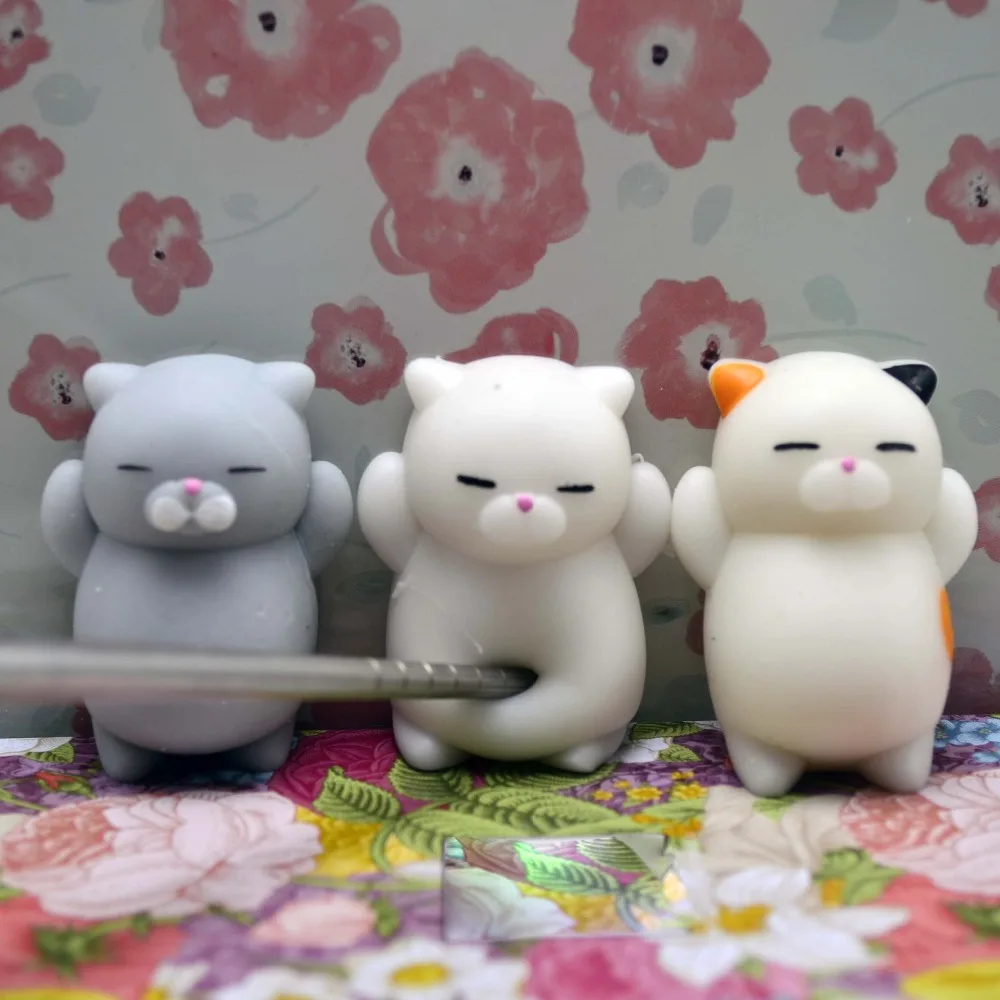 

Cute Mochi Squishy Cat Squeeze Healing Fun Kids Kawaii Toy Stress Reliever Decor animal Noverty Toys Stop Stress