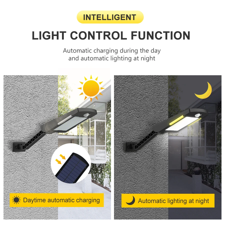 54 светодиодный беспроводной светильник на солнечной батарее с 3 режимами, уличный водонепроницаемый светильник на солнечной батарее, светильник безопасности для дома, стены, улицы, сада