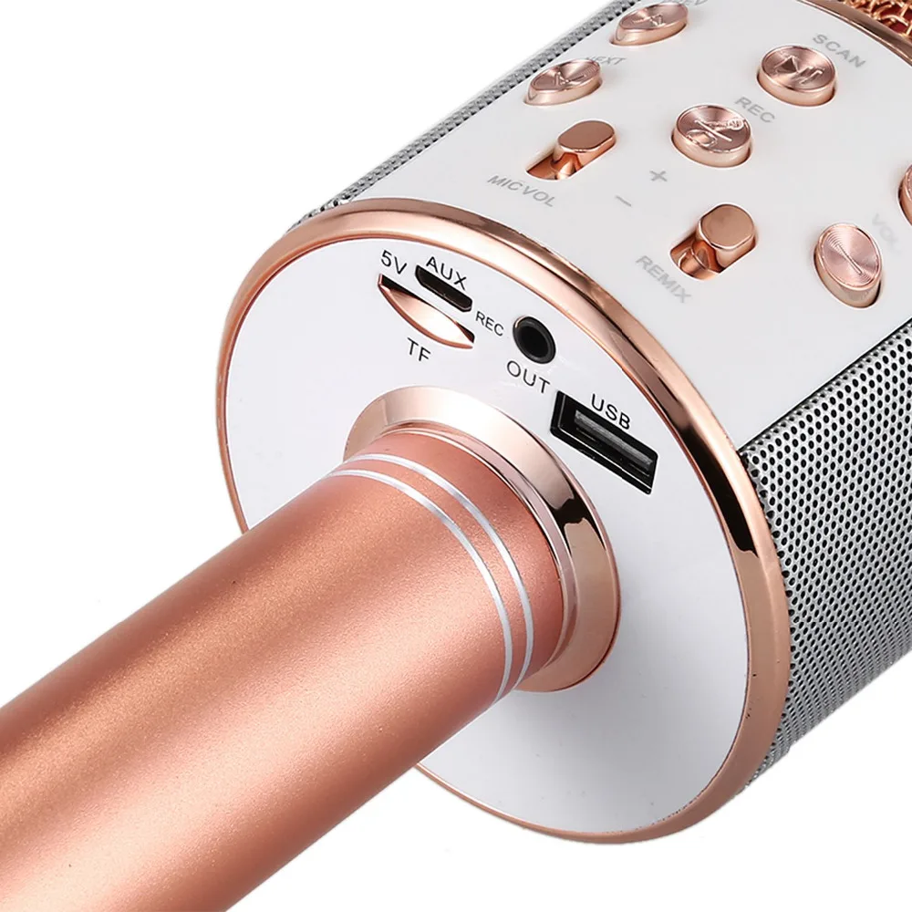 Топ предложения беспроводной караоке микрофон Портативный Bluetooth мини домашний KTV для воспроизведения музыки и пения динамик плеер селфи телефон