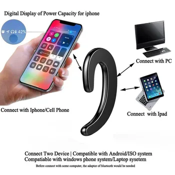 

Bone Conduction Earphone Sport Stereo Wireless Earphones Bluetooth 4.2 Earpiece Earbuds for Mobile phone