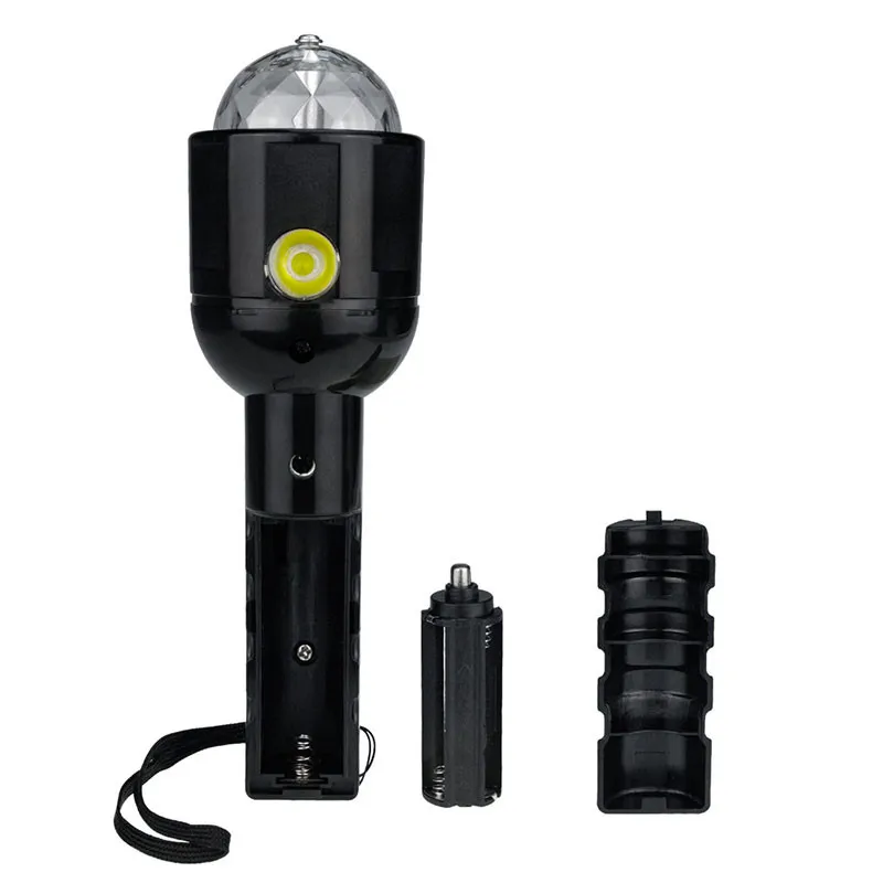 Stage Lighting Effect 2 in 1 Novelty Colorful Crystal LED Dj Disco Party Decoration Laser Projector Lamp + Flashlight Torch Lamp