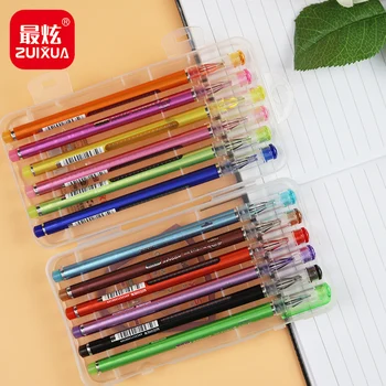 

ZUIXUAN 12 Gel Pens set Diamond Color gel pens Glitter Metallic pens Good gift For Coloring Kids Sketching Painting Drawing New